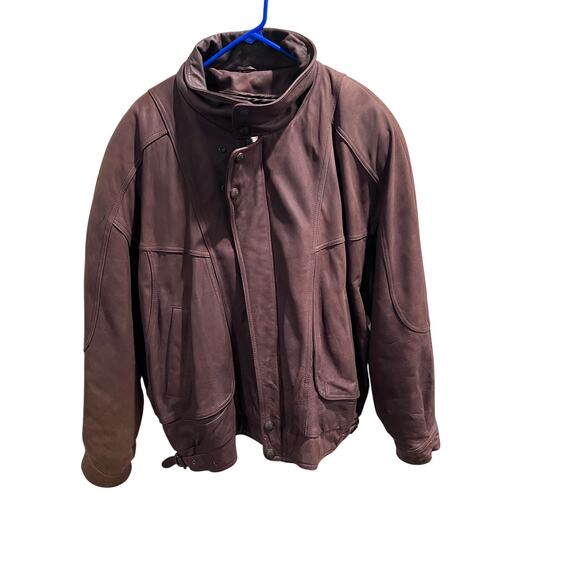Georgetown Leather Design Brown Thinsulate Leather Jacket 2X Moto Bomber Coat - Picture 1 of 16